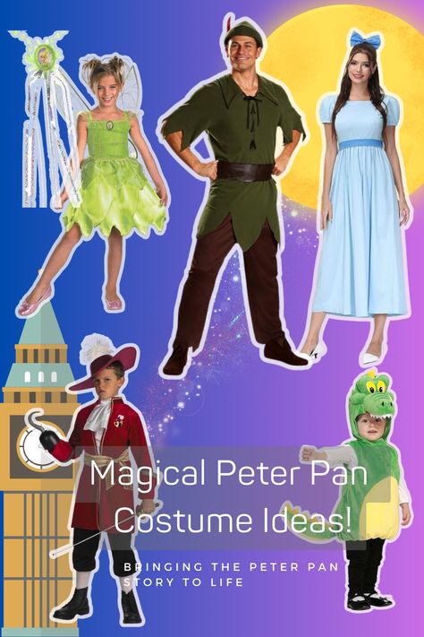 Discover the best pirate and Neverland-themed costumes for all ages. #CaptainHookCostume #PirateAdventure #NeverlandPirates #TinkerBellCostume #PeterPanGroupCostumes #CommissionsEarned *Contains affiliate link Group Peter Pan Costumes, Smee Peter Pan Costumes, Peter Pan Group Costume, Peter Pan Play Costumes, Peter Pan Musical Costumes, Peter Pan Halloween Costumes, Captain Hook Costume, Tinker Bell Costume, Pirate Adventure