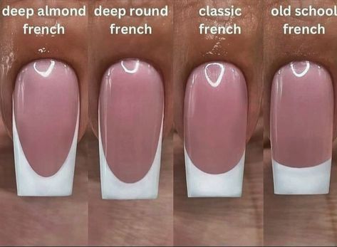 Short Old School Nails, Deep Almond French Tips, Old School French Tip, Old School French Tip Nails, Deep French Nails, Pisces Nails, Nail Boutique, Abstract Nails, Poly Gel