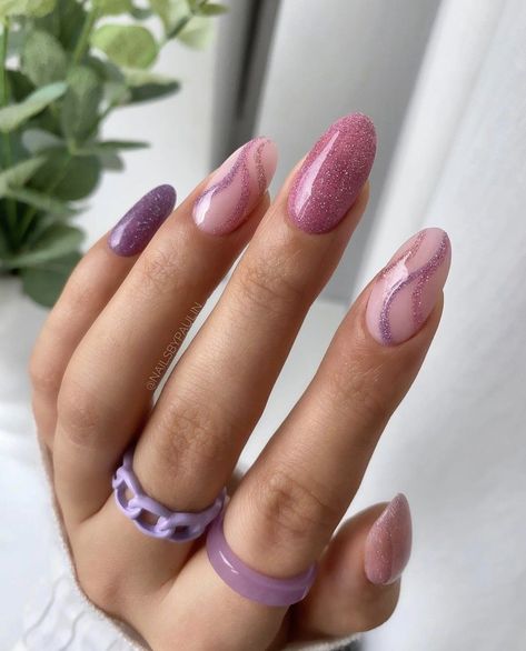 new summer nail art 2023 |summer nails Plum Nails Acrylic, Purple And Pink Nails, Dark Purple Nails, Holiday Acrylic Nails, Violet Nails, Purple Glitter Nails, Nail Designs Ideas, Unghie Sfumate, Ballet Nails