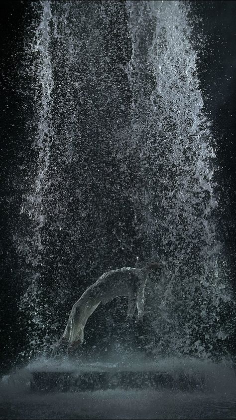 Bill Viola, Tristan's Ascension (The Sound of a Mountain Under a Waterfall), Performer John Hay, 2005. Courtesy of Bill Viola Studio in Aesthetica Issue 78. Under A Waterfall, Bill Viola, Andreas Gursky, Sound Installation, Video Artist, Royal Academy Of Arts, David Hockney, Paris Art, Video Installation