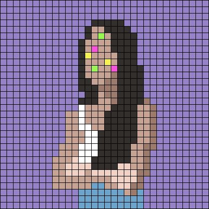 Alpha pattern #171530 | BraceletBook Sabrina Carpenter Pixel Art, Album Cover Tapestry Crochet, Album Covers Pixel Art, Pixel Album Cover, Album Cover Alpha Pattern, Album Pixel Art, Olivia Rodrigo Sour Album Cover, Pixley Art, Sour Album Cover