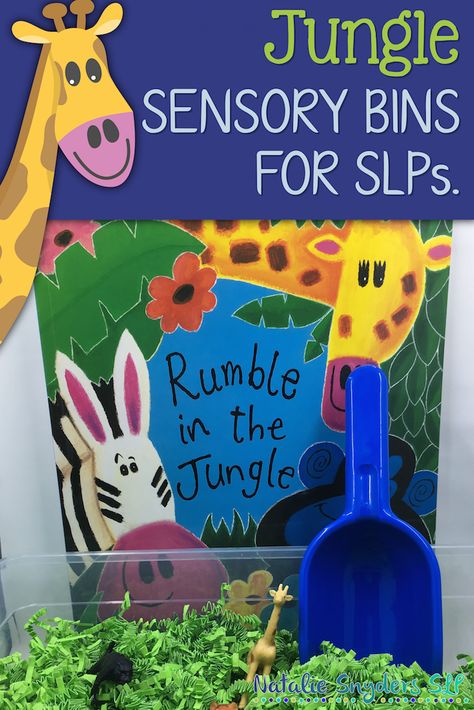 Safari Sensory Bin for SLPs Preschool Jungle, Jungle Activities, Safari Crafts, Safari Activities, Summer Preschool Crafts, Zoo Activities, Rainforest Theme, Dear Zoo, Toddler Themes