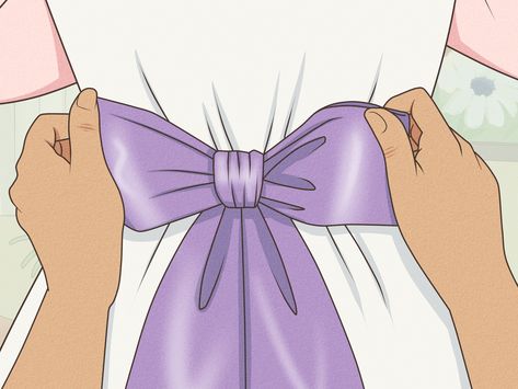 8 easy steps to tying a bow for any occasionWhether you need a beautiful bow for a special event, such as a flower girl dress, first communion, holiday party, or even an everyday look, we've got you covered! Keep reading for simple... How To Make A Bow Clothes, How To Make Bow On Dress, Tie A Pretty Bow, How To Tie A Pretty Bow On A Dress, Tying A Dress Bow, How To Make A Bow On A Dress, How To Tie A Ribbon On A Dress, How To Tie A Bow Around Something, Tie Bow On Dress