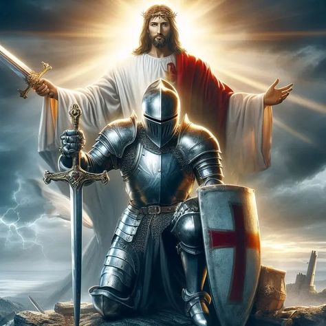 Crusader Knight Pfp, Crusades Aesthetic, Templar Knight Wallpaper, Crusader Pfp, Knights Templar Art, Knight Praying, Crusaders Knights, Tattoo Knight, Crusader Wallpaper