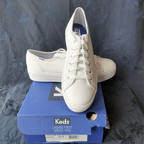 Sneakers Keds Women's Triple-Kick Leather Platform Shoes NEW Classic casual teen Keds Triple Kick, Sneakers Keds, Leather Platform Shoes, Rubber Texture, Athletic Looks, Keds Shoes, Classic Casual, Platform Sneaker, New Classic