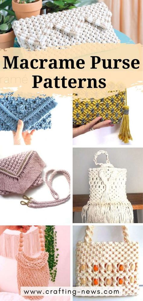 34 Macrame Bag Patterns 1 Clutch Purse Tutorial, Clutch Purse Pattern, Purse Patterns Free, Handbag Tutorial, Macrame Wall Hanger, Free Macrame Patterns, Clutch Pattern, Macrame Purse, Purse Tutorial