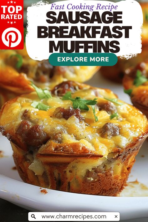 Start your day with Sausage Breakfast Muffins, a savory, protein-packed muffin filled with sausage, eggs, and cheese. Sausage And Egg Muffins With Bisquick, Eggs And Sausage Muffins, Sausage Gravy Biscuit Muffins, Loaded Biscuits Breakfast, Breakfast Sausage Muffins Bisquick, Waffle Iron Breakfast Ideas, Sausage Breakfast Muffins 4 Ingredients, Cheesy Sausage Muffins, Breakfast Recipes For 2 People