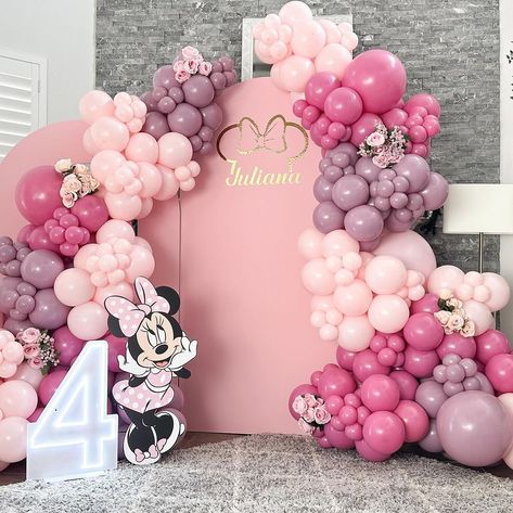 Houston Balloons & Backdrops ♥ | The cutest Minnie setup 💖💕 We do this and more, DM for more info 🩷 Neon Number @perfectoccasionllc ✨ . . . . #balloons #houstonballoons #h… | Instagram 1 Bday Decoration, Balloon Decorations Minnie Mouse, Minnie Mouse Background Birthday, Mini Mouse Birthday Decoration, Minnie Mouse Backdrop Ideas, Mini Mouse Birthday Decorations, Minnie Mouse Balloon Arch, Minnie Mouse Backdrop, Minnie Mouse Background