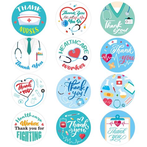 PRICES MAY VARY. PACKAGE INCLUDES. 30 sheets healthcare worker appreciation stickers with 12 designs, total 360 pcs. Great Doctors Day and Nurse Day party accessories. NURSE WEEK STICKERS. Healthcare worker thank you stickers with thankful words, nurse and doctors related elements, they will add unique style for your gifts. NURSE GIFTS. Nice appreciation gift choice to express sincere appreciation for nurses, doctors, nursing students, hospital staff and healthcare workers. NURSE WEEK DECORATION Nurse Appreciation Ideas, Thank You For Nurses, Appreciation Stickers, Nurse Day, Thank You Nurses, Nurse Stickers, Nurse Week, Doctors Day, Hospital Staff