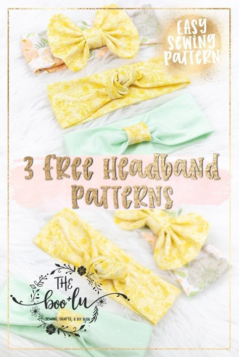 3 Free Headband Patterns for baby, toddler, and child. Free bow, knot, and simple headband. Easy and fast diy Christmas or baby shower gift idea. Free Headband Patterns, Diy Baby Bows Headbands, Diy Baby Bows, Diy Baby Headbands, Child Free, Baby Shower Gift Idea, Simple Headbands, Headband Tutorial, Diy Baby Gifts