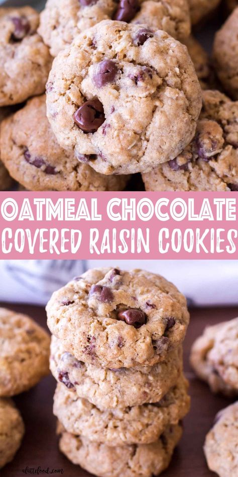 Raisin Chocolate Chip Cookies, Oatmeal Raisin Chocolate Chip Cookies, Homemade Oatmeal Raisin Cookies, Best Oatmeal Chocolate Chip Cookies, Oatmeal Dessert, The Best Oatmeal, Chocolate Covered Raisins, Chocolate Raisins, Classic Cookies Recipes