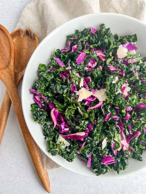 Salad With Parmesan Cheese, Build A Salad, Red Cabbage Slaw Recipes, Wahls Protocol, Recipes With Parmesan Cheese, Lemon Quinoa, Raw Sweet Potato, Red Cabbage Salad, Red Cabbage Slaw