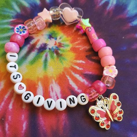 Hand Crafted Jewelry | Beaded It's Giving Kandi Bracelet | Color: Pink | Size: Os 🌟 #EDCKnifeBeads #KnifeAccessories #EverydayCarry #EDC #GearCustomization #TacticalBeads #ParacordBeads #HandcraftedBeads #ArtisanBeads #KnifeCollecting #KnifeEnthusiast #GearUpgrade #UniqueBeads #FunctionalArt Kandi Rave, Rave Bracelets, Kandi Cuff Patterns, Bracelet Stuff, Butterfly Cute, Diy Kandi Bracelets, Bracelet Butterfly, Beach Hippie, Electric Daisy