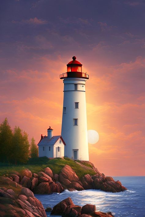 Light House Photography, Tropical Beach Painting, Lighthouses Photography, Beach Art Painting, Acrylic Painting Inspiration, Lighthouse Photos, Nature Art Drawings, Lighthouse Painting, Lighthouse Pictures