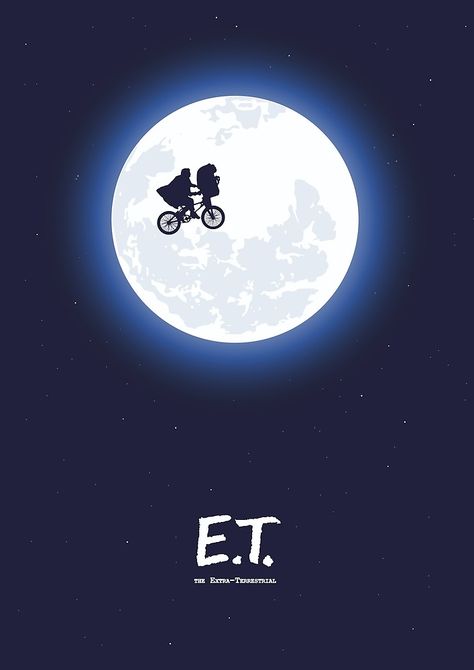 E T Poster, Et Wallpaper Movie, E.t Wallpaper, Et Movie Aesthetic, E.t. Tattoo Movie, Et Movie Poster, E.t Movie, Imprimibles Harry Potter, Bike Artwork