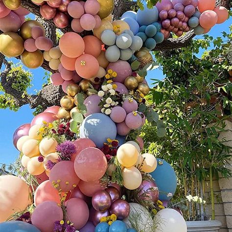 Yellow Balloon Arch, Pastel Balloon Garland, Blue Macaron, Baby Shower Garden, Wildflower Birthday Party, Wedding Carnival, Purple Chrome, Shower Garden, Wildflower Baby Shower