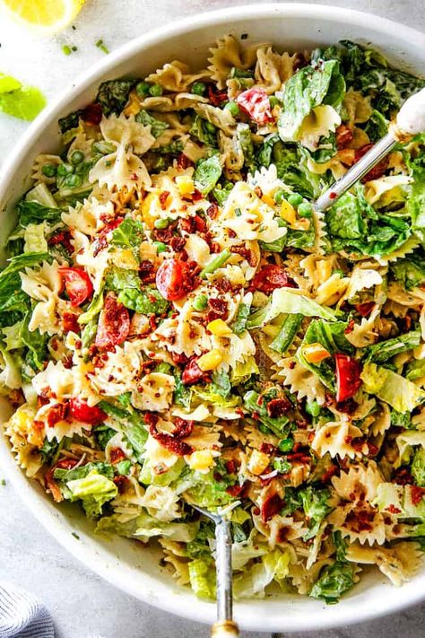 Chive Dressing, Blt Pasta Salad, Best Summer Salads, Blt Pasta, Blt Pasta Salads, Carlsbad Cravings, Pasta Salad Italian, Small Pasta, Summer Salad Recipes