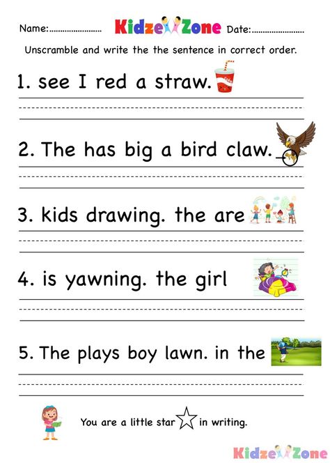 Make Sentences Worksheet 1st Grades, Make Sentences Worksheet, Sentences Kindergarten, Words Worksheet, Unscramble Words, Sight Word Fluency, Guided Reading Kindergarten, Sight Word Sentences, Sight Words Printables