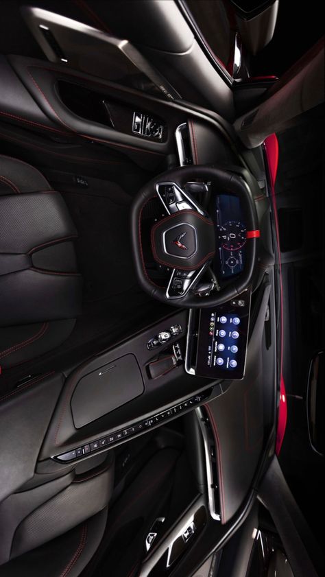 Corvette interior design Chevrolet Corvette Stingray 2023, 2024 Corvette Stingray, 2023 Corvette Stingray, Corvette C8 Interior, Corvette Stingray Interior, Black Corvette C8, Corvette C8 Wallpaper, Chevrolet Stingray, Corvette 2020