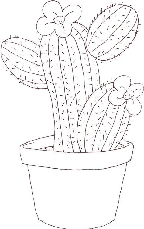 Cactus Coloring Page, Funny Cactus, Cactus Drawing, Cactus Painting, Flower Art Drawing, Pola Sulam, Cactus Art, 자수 디자인, Cute Coloring Pages