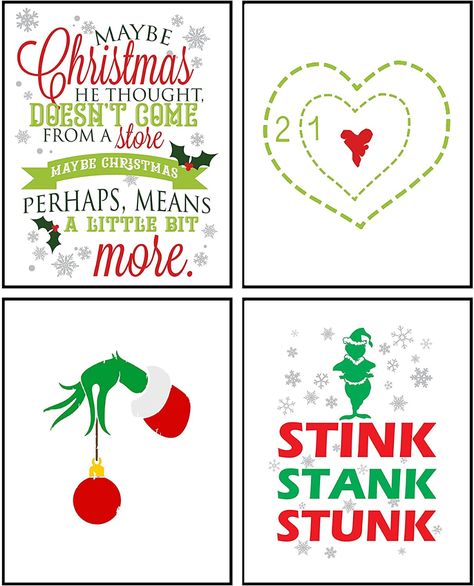 Grinch Stealing Lights, Goose Gifts, Diy Christmas Canvas, Grinch Crafts, Grinch Wreath, Grinch Quotes, Grinch Trees, Grinch Decorations, Stink Stank Stunk