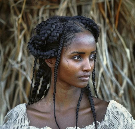 Viking Hair Black Woman, Intricate Braided Hairstyles Black, Ethiopia Hairstyle, Horn Braids, Ethiopian Women Hairstyles, Fantasy Black Hairstyles, Trending Summer Hairstyles, Dnd Hairstyles, Egyptian Braids