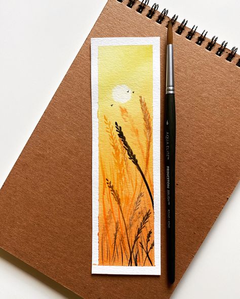 Golden Wheat Field, Creative Bookmarks, Golden Wheat, Watercolor Bookmarks, Wheat Field, Watercolor Paintings Easy, Amazing Artwork, Canvas Painting Designs, Diy Bookmarks