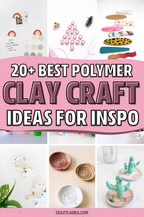 Looking for your next DIY clay project!? Check out these awesome polymer clay ideas for everyone from kids and beginners to experienced crafters! Whether you want to make your own jewelry or something to sell, you’ll find a unique tutorial here! Beginners Polymer Clay Ideas, Making Figures With Clay, Oven Bake Polymer Clay Ideas, What To Do With Polymer Clay, Letter Polymer Clay, Beginner Clay Sculpting Ideas, Things To Make With Sculpey Clay, Polymer Clay For Beginners Tutorials, Things You Can Make With Polymer Clay