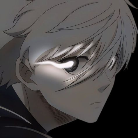 Gojo Glowing Eyes, Manga Art Pfp, Gojo Smile, Dark Pfp Anime, Pfp Anime Dark, Anime Dark Pfp, White Aesthetic Pfp, Pp Anime Cool, Nagi Pfp