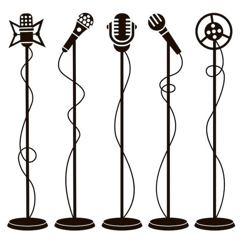 Microphone Drawing Reference, Mic Illustration, Mic Drawing, Cartoon Microphone, Monster Academy, Microphone Drawing, Microphone Vector, Old Microphone, Retro Microphone