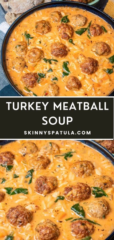 Turkey Meatball Soup Turkey Meatball Tortellini Soup, Turkey Meatball Vegetable Soup, Ground Turkey Comfort Food Recipes, Healthy Recipe With Ground Turkey, Meatball Recipes Ground Turkey, Turkey Ball Soup Recipe, Gravy Soup Recipes, Ground Pork Soups And Stews, Healthy Fall Crockpot Soups