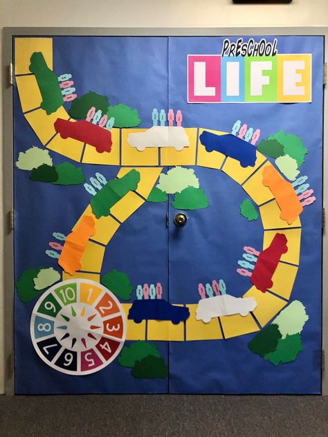 Game Of Life Door Decorations, Game Of Life Hallway Decorations, Board Game Door Decorations, Wizard Of Oz Door, Homecoming Hallways, Senior Hoco, Ra Bulletin Boards, School Door Decorations, Hoco Inspo