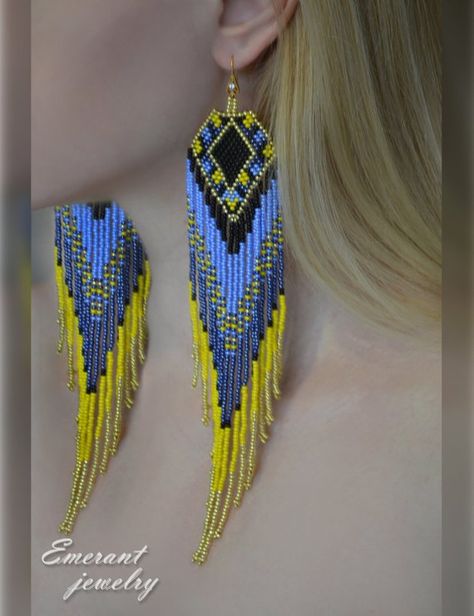 Indigenous Crafts, Seed Bead Earring, Beaded Chandelier Earrings, Beaded Earrings Native, Bead Earring, Bead Fringe, Native American Beaded Earrings, Beaded Earring, Brick Stitch Earrings