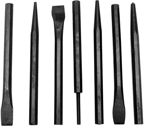 Performance Tool (1937) 7-Piece Punch and Chisel Set ** Hurry! Check out this great product : home diy improvement Product Home, Chisel Set, Diy Home Improvement, Metal Working, Heavy Duty, Home Diy, Woodworking, Tools, Nails