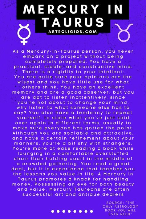 Taurus Meaning, Mercury In Taurus, Taurus Mercury, Astrological Chart, Taurus Personality, Mercury Sign, Planet Signs, Taurus Women, Taurus Woman