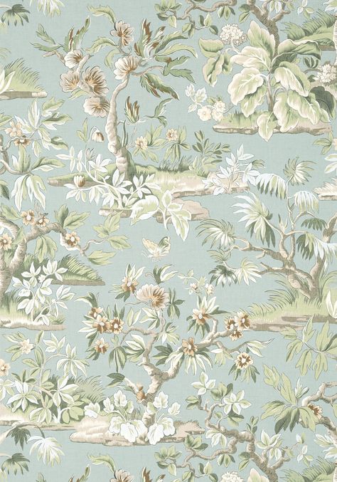 Devon by Anna French is a decorative collection of fabric and wallpaper that delves into Anna French’s heritage with reproductions of English florals, crisp gingham checks and cut velvets. Browse the collection at thibautdesign.com. #interiordesign #floralwallpaper #interiorstyling #homedecor Anna French Wallpaper, Elizabethan Embroidery, Colour Psychology, French Wallpaper, Coastal Wallpaper, Anna French, Lavender Pillows, Aesthetic 2024, Wallpaper Stores