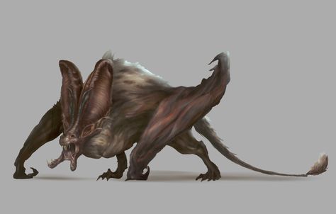 Bat Creature Design, Bat Monster Concept Art, Bat Creature Concept Art, Bat Fantasy Art, Bat Monster Art, Bat Concept Art, Bat Creature, Bat Monster, Monster Vampire