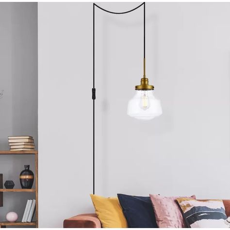 Hanging Bedside Lights, Hanging Bedroom Lights, Bright Personality, Swag Pendant Light, School House Lighting, Family Room Makeover, Plug In Pendant Light, Elegant Lighting Fixtures, Swag Light