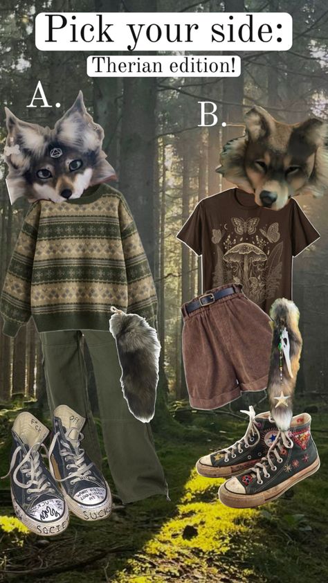 #otherpaw #therian #antiz0o Therian Clothes, Therian Outfits, Therian Core, Core Clothes, Pick A Side, Therian Stuff, Dream Style, Siding, My Style