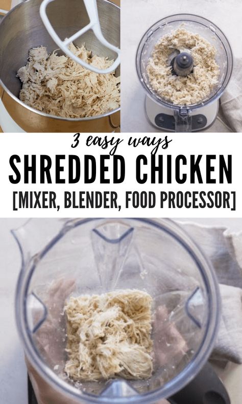 How to shred chicken breast and thighs? Here are 3 easy ways to make shredded chicken without using fork and knife. Best ways to shred chicken fast using a mixer, blender, food processor! #loveandzest #shreddedchicken #chickenbreast #shredchickenbreast #chickenthighs #howtoshredchicken Shred Chicken With Hand Mixer, Shredding Chicken With Mixer, How To Shred Chicken With A Mixer, Best Way To Shred Chicken, Easy Way To Shred Chicken, How To Shred Chicken Breast, How To Shred Chicken, Shredding Chicken, Chicken Breast Oven