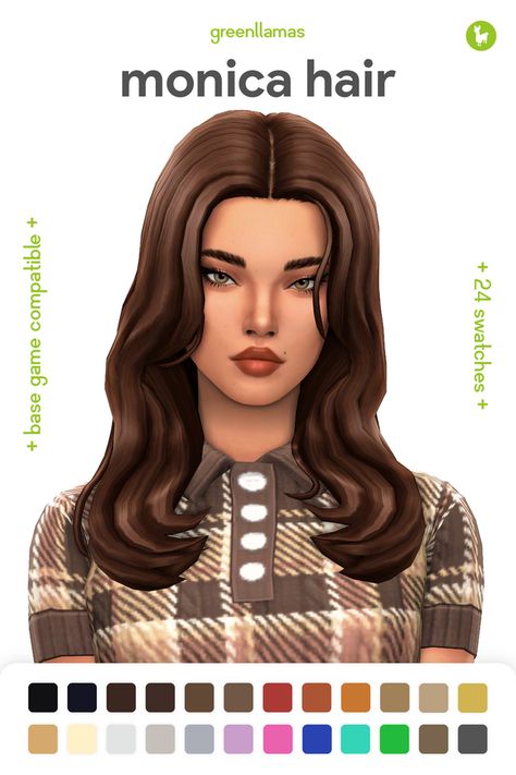 Monica Hair, The Sims 4 Pc, Pelo Sims, The Sims 4 Packs, Sims 4 Mm Cc, Sims 4 Cc Folder, Sims 4 Characters, Sims 4 Mm, Sims4 Clothes