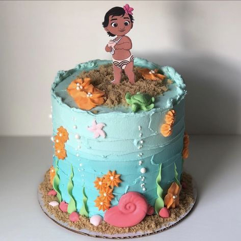 Moana Birthday Sheet Cake, Homemade Moana Birthday Cake, Moana Birthday Cake Simple, Baby Moana Birthday Cake, Moana Smash Cake, Moana Cake Ideas, Mohana Cake, Moana Cake Design, Baby Moana Cake