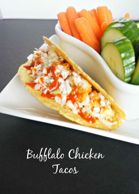 Buffalo Tacos, Buffalo Chicken Taco, 15 Minute Meals Dinners, Buffalo Chicken Tacos, Chicken Tacos Recipe, Easy Buffalo Chicken, Chicken Taco, Taco Night, Taco Recipes