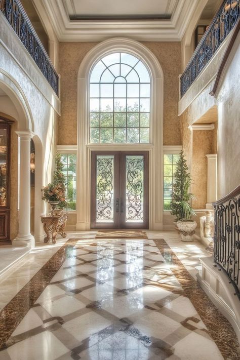 Make a Grand Entrance with Elegant Home Entryway Designs 🚪✨ Create a welcoming and sophisticated entryway with elegant decor. Use chic furniture, stylish lighting, and tasteful accents to set the tone for your home. 🌿🪞 #ElegantEntryway #HomeDecor #FirstImpressions #InteriorDesign Luxury Foyer Design Entrance, Elegant Foyer Ideas Entryway, Grand Foyer Ideas Entryway Entrance, Big Entryway, Grand Foyer Entrance, Marble Entryway, Entryway Designs, Foyer Ideas Entryway, Home Entryway