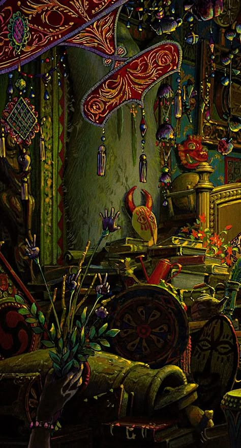 Ghibli Beauty, Wizard Vibes, Howls Room, Howl's Moving Castle Aesthetic, Whimsical Wizard, Howls Moving Castle Wallpaper, Howl's Moving Castle Howl, A Heart's A Heavy Burden, Howls Moving Castle Art