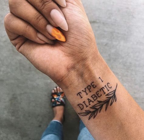 Small T1d Tattoos, Medical Id Tattoo Type 1, Medical Alert Tattoos For Women, T1d Tattoo Simple, Medic Alert Tattoo, Type One Tattoo, Type 1 Tattoo Ideas, Tattoo Ideas Wrist, T1d Tattoo