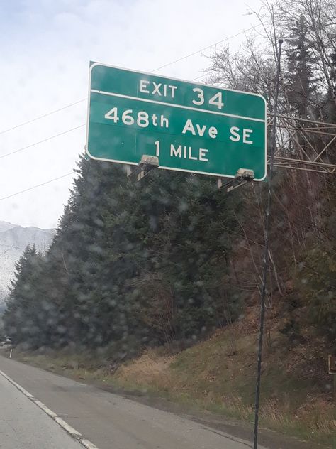 I-90 Exit 34- 436th Ave SE Freeway Aesthetic, Highway Exit, Stick Season, Exit Sign, Road Signs, Washington State, Highway Signs, Washington, Road