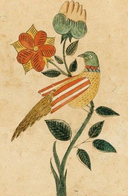 Drawing Of A Bird, Pennsylvania Dutch Art, Presentation Drawing, Primitive Painting, Arte Folk, Folk Design, Education Humor, Pola Sulam, German Art