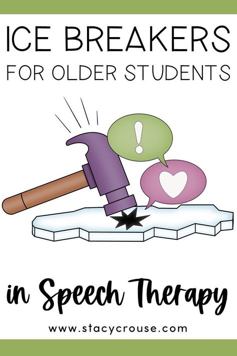 It's time to "break the ice" with your older students in speech therapy, so you're on the hunt for something they won't roll their eyes at. Use these easy ideas to help your students build connections with each other and you, while you also integrate opportunities to practice speech and language goals. Perfect for back to school or a new student in a group! Middle School Slp Activities, Speech Therapy Get To Know You Activity, Group Speech Therapy, Getting To Know You Activities Speech Therapy, High School Speech Therapy Activities, Back To School Speech Therapy Activities, Middle School Speech Therapy, Speech Classroom Decor, Back To School Speech Therapy