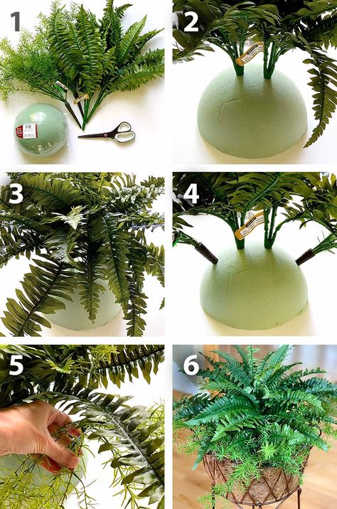 Discover how quick and easy it is to create artificial plant arrangements. Diy Faux Flower Centerpiece, Diy Flower Arrangements Fake Home Decor, Diy Fake Outdoor Planters, Faux Yard Plants, Porch Decorating With Faux Plants, Diy Fake Outdoor Plants, Fake Plant Arrangements Diy, Faux Plant Arrangements, How To Arrange Fake Flowers In A Pot